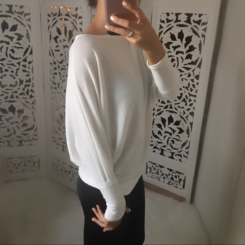 LAST 1️⃣ Waffle Knit Long Sleeve Dolman - Picture 5 of 7